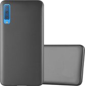 Cadorabo Hoesje geschikt voor Samsung Galaxy A7 2018 in METALLIC GRIJS - Beschermhoes gemaakt van flexibel TPU silicone Case Cover