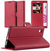 Cadorabo Hoesje voor Sony Xperia L1 in KARMIJN ROOD - Beschermhoes met magnetische sluiting, standfunctie en kaartvakje Book Case Cover Etui