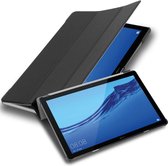 Cadorabo Tablet Hoesje voor Huawei MediaPad T5 10 (10.1 inch) in SATIJN ZWART - Ultra dun beschermend geval ZONDER automatische Wake Up en Stand functie Book Case Cover Etui