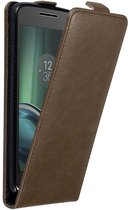 Cadorabo Hoesje voor Motorola MOTO G4 PLAY in KOFFIE BRUIN - Beschermhoes in flip design Case Cover met magnetische sluiting