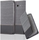 Cadorabo Hoesje geschikt voor Samsung Galaxy J7 2017 US Version in GRIJS ZWART - Beschermhoes met magnetische sluiting, standfunctie en kaartvakje Book Case Cover Etui