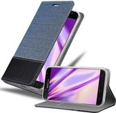 Cadorabo Hoesje geschikt voor Samsung Galaxy J7 2017 in DONKERBLAUW ZWART - Beschermhoes met magnetische sluiting, standfunctie en kaartvakje Book Case Cover Etui