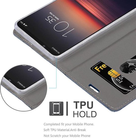 Étui Cadorabo pour Sony Xperia 1 II en BLEU FONCÉ NOIR - Étui de protection avec fermeture magnétique