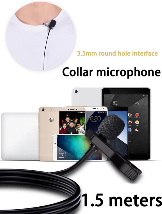 Knaak Clip-on Microfoon - Lavalier Microfoon voor Laptops of Mobiele Telefoons - Knaak