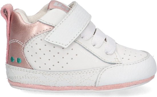 Bunnies JR 223127-570 Baskets Bébé Filles - Rose/ Wit - Cuir - Fermetures velcro