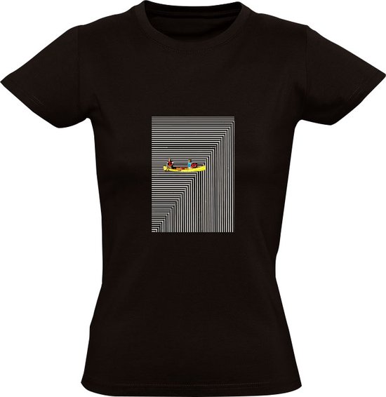 Optische illusie Dames T shirt boot waterval gezichtsbedrog verbeelding bol