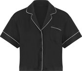 Hunkemöller Dames Nachtmode Jacket Jersey Essential - Zwart - maat 2XS
