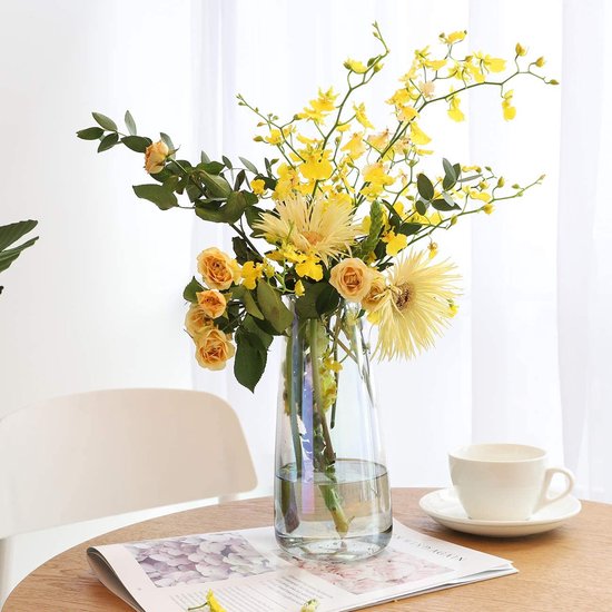 Decoratief glas voor bloemen, doorzichtige glas tafelvaas, woonkamer