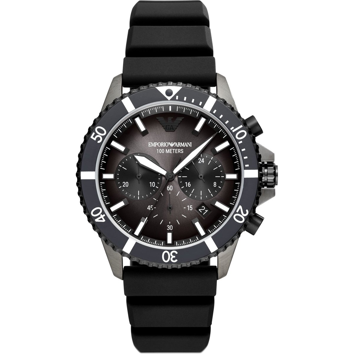 Emporio Armani Diver AR11515 Horloge - Siliconen - Zwart - Ø 43 mm