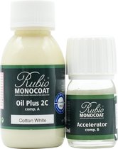 Rubio Monocoat Oil Plus 2C - Ecologische Houtolie in 1 Laag voor Binnenshuis - Cotton White, 130 ml