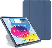 Pipetto Original Origami No1 case, geschikt voor iPad 10.9 (2022) – met multifunctionele vouwbare cover - volledige 360˚ bescherming - marine blauw