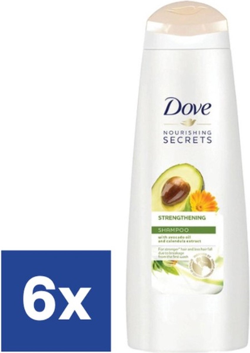 Dove Nourishing Secrets Strengthening Advocado Shampoo - 6 x 400 ml - Voordeelverpakking
