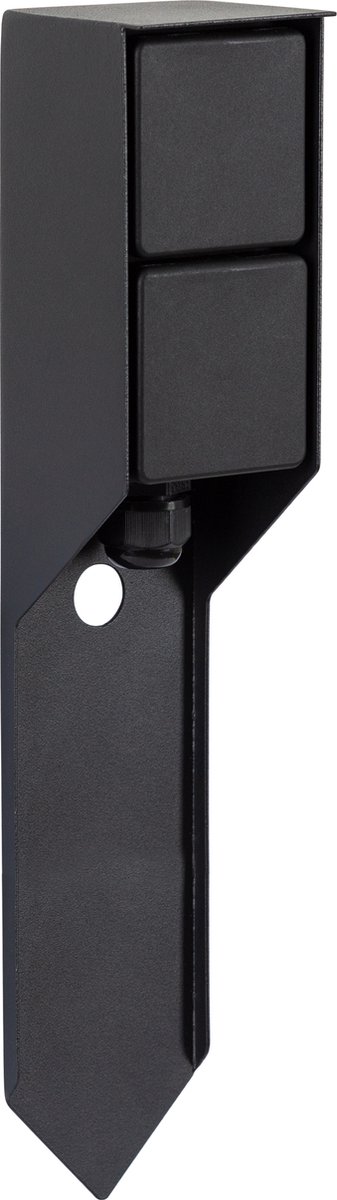 Buitenstopcontact Double Spike tuinstopcontact zwart