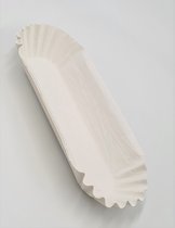 50 pièces Snack plateau en karton avec couverture en papier - ingraissable - karton - snack - frikandel - saucisse - papier - ersatz - écologique - emballage - durable