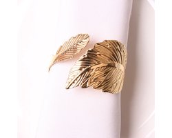 Bladvorm Servetringen - Leaf Napkin Rings - Goud - Set van 6