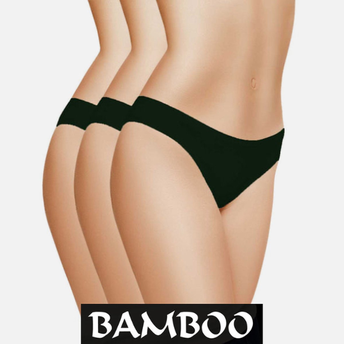 3 stuks Bamboe ondergoed - Dames Slips - Zwart - Maat S