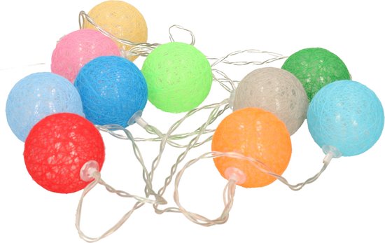 Arte r Éclairage de fête lighting cordon lumineux - avec boules de coton - coloré 200 cm