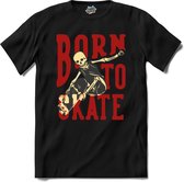 Born pour patiner | Skate - Skateboard - T-Shirt - Unisexe - Zwart - Taille M