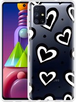 Hoesje Geschikt voor Samsung Galaxy M51 Watercolor Hearts