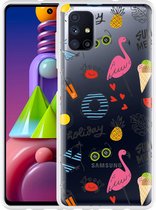 Hoesje Geschikt voor Samsung Galaxy M51 Summer Flamingo