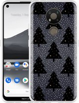 Nokia 3.4 Hoesje Snowy Christmas Trees - Designed by Cazy