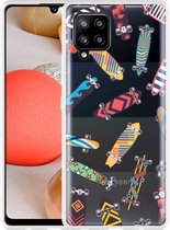 Hoesje Geschikt voor Samsung Galaxy A42 Skateboards