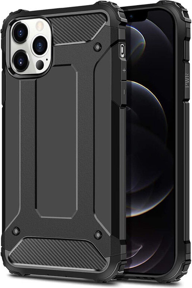 Techsuit - Hybrid Armor Hoesje Voor iPhone 13 Pro - Zwart