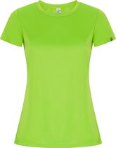 Fluorescent Groen dames sportshirt korte mouwen 'Imola' merk Roly maat S