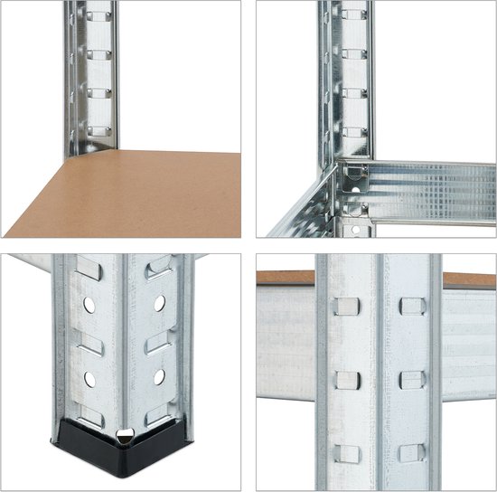 2 x zware stellingen, HBD 180x60x30 cm, 500 kg, 5 niveaus