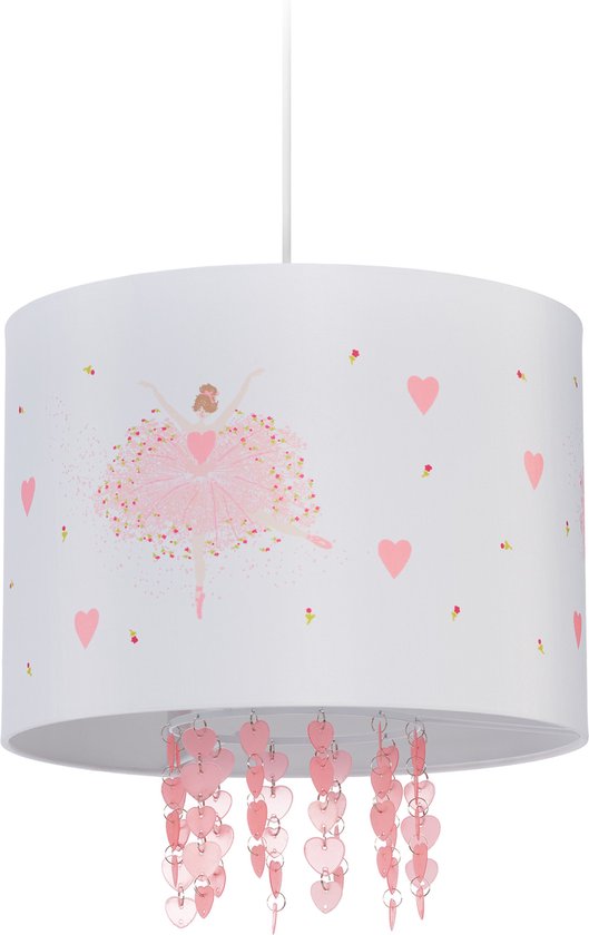 Relaxdays hanglamp kinderkamer kinderlamp roze ronde kinderhanglamp babykamer - | bol.com