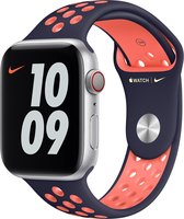 Apple Watch Nike Sport Band - 44mm - Blue Black/Bright Mango - voor Apple Watch SE/5/6