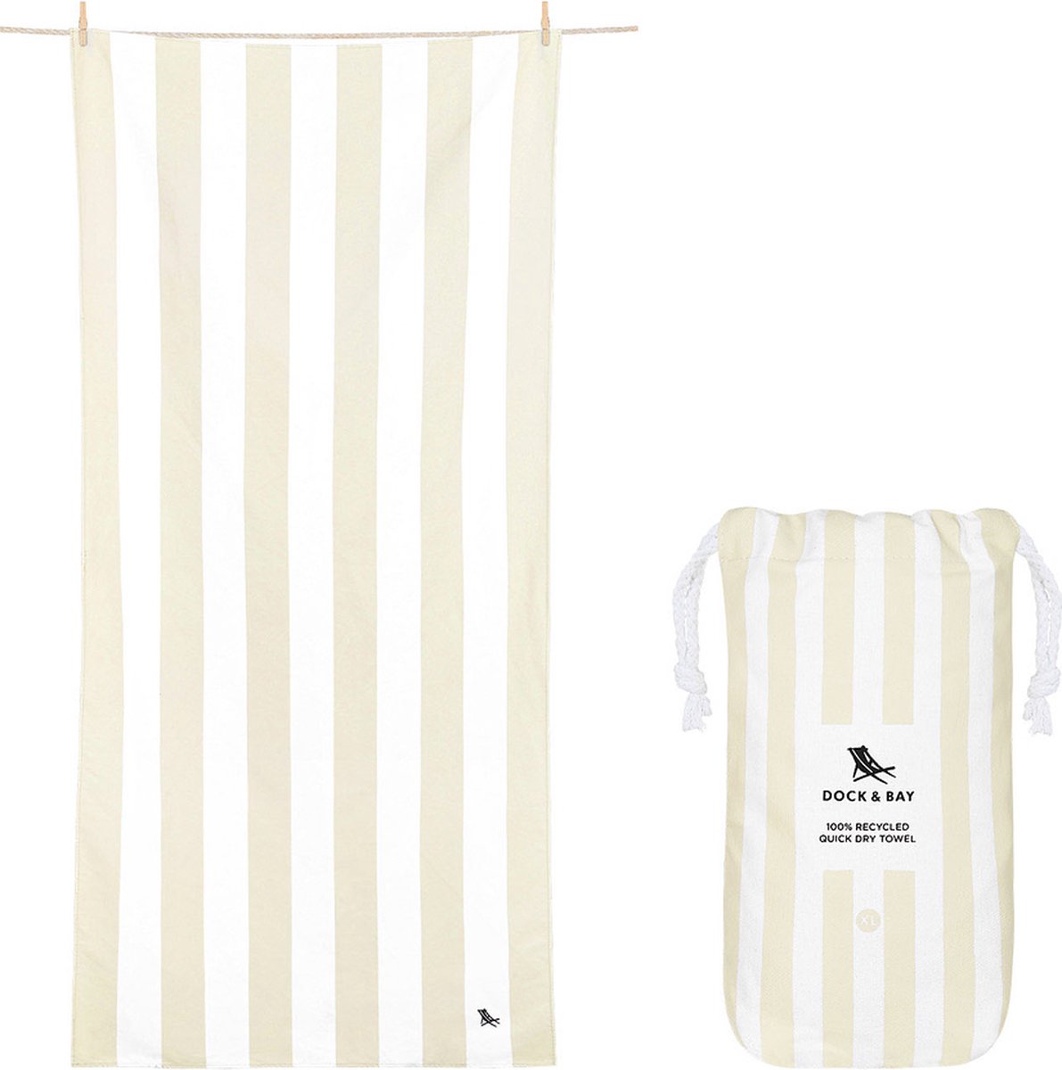 Dock & Bay Cabana - Strandlaken - Extra Large - ( 200x90cm ) - Bora Bora Beige