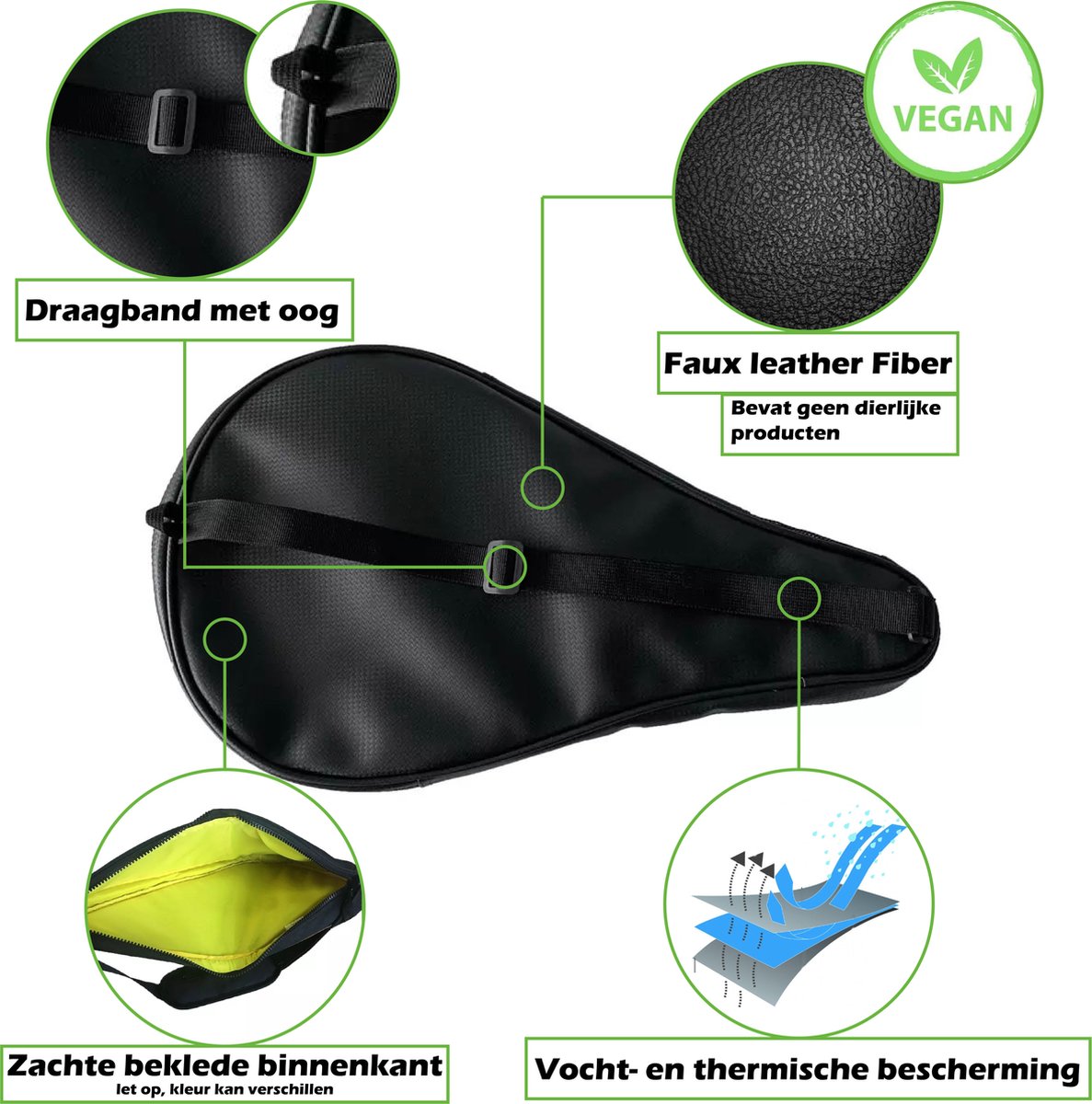 Alephnull Tennisrackettas padeltas 70/80 cm voor een racket / 2 badmintonrackets padelrackets voor vrouwen en mannen (paars, 80 cm