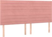 vidaXL-Tête de lit-4-pcs-80x5x78/88-cm-velours-rose