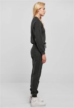 Urban Classics - Small Embroidery Long Sleeve Terry Jumpsuit - L - Zwart
