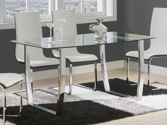 Table à manger contemporaine - T5 - TONELLI Design - en verre / en