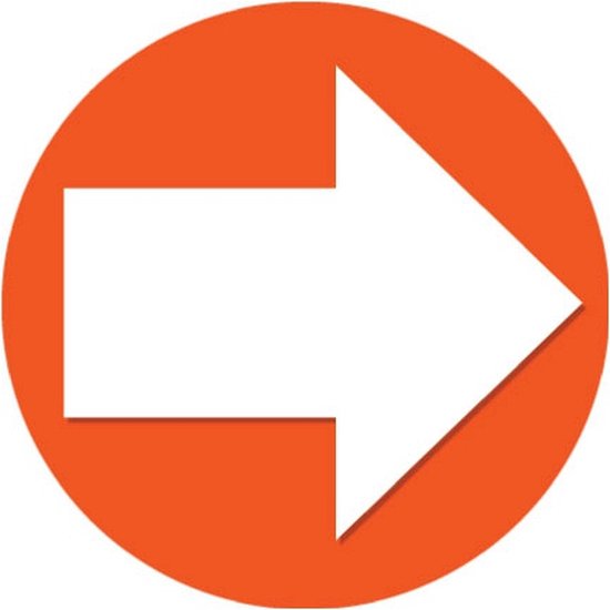 15x flèche d'accent indiquant la direction autocollant orange rond 14,8 cm