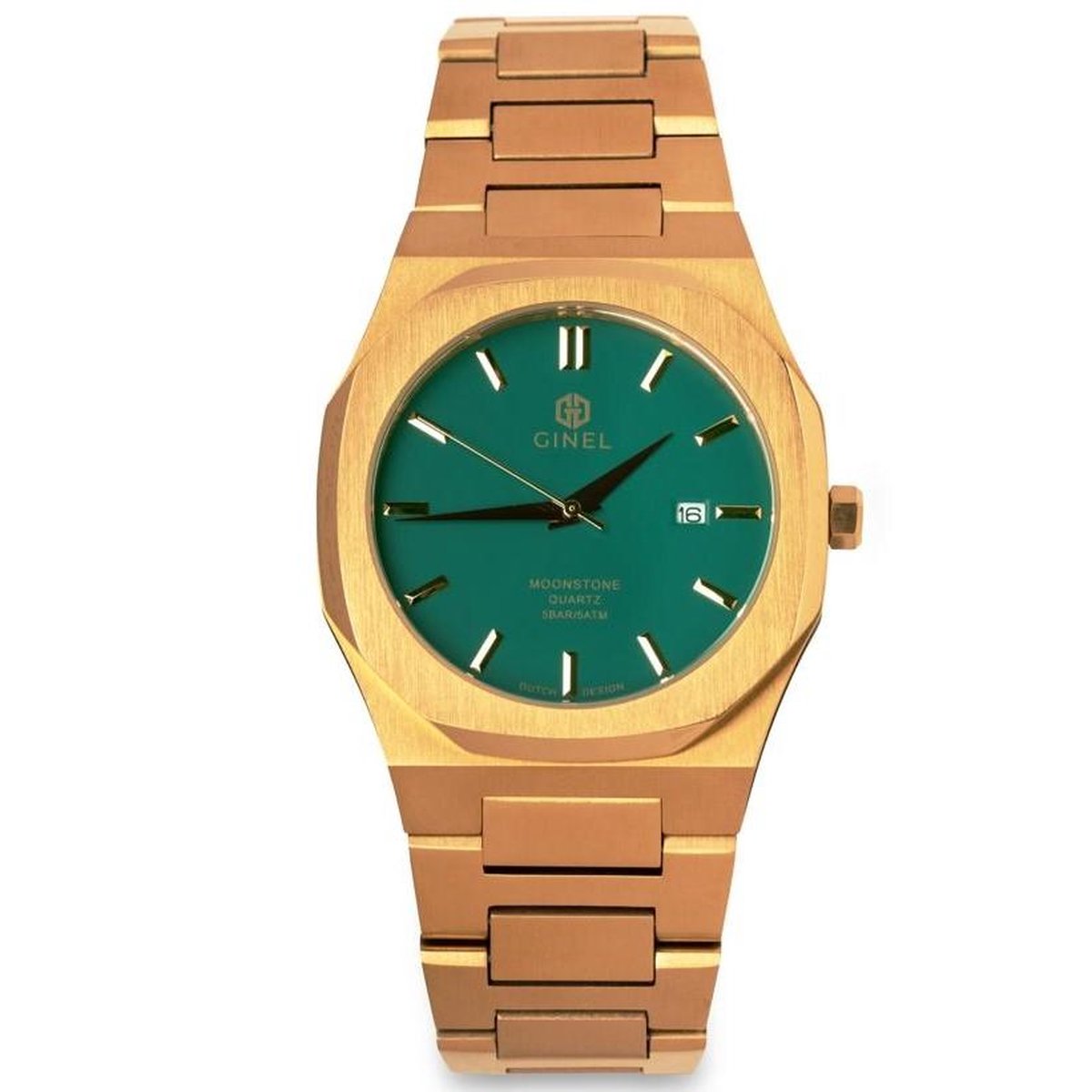 GINEL Heren Horloge – Horloge voor mannen – Goudkleurig – Roestvrij Staal – Waterdicht – 40 MM