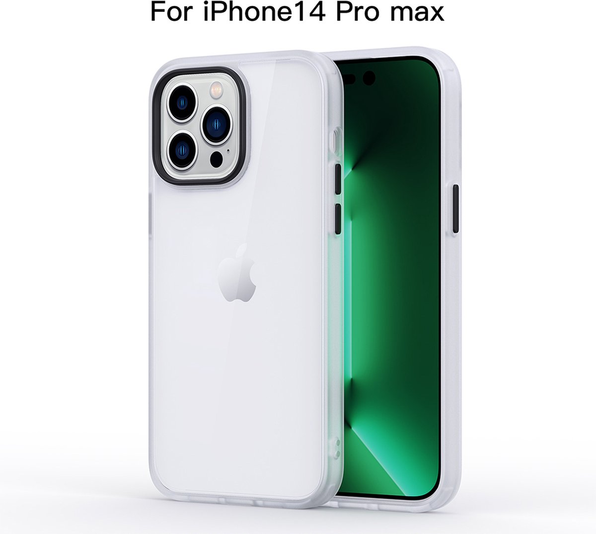 iPhone 14 pro max case Transparante siliconen materiaal mobiele telefoon case wit