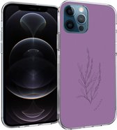 iMoshion Hoesje Siliconen Geschikt voor iPhone 12 Pro / 12 - iMoshion Design hoesje - Paars / Floral Purple