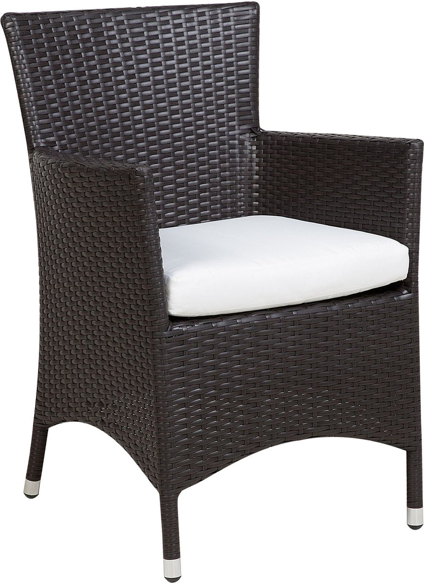 Tuinset voor 8 personen - Donkerbruin PE rotan meubilair met tafel en stoelen.