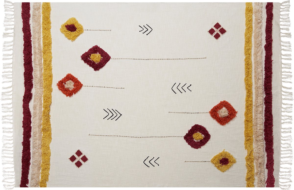 Beliani AMROHA - Plaid - Multicolor - 130 x 180 cm - Katoen Meerkleurig