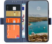 Casecentive Magnetic Leather Wallet case - Étui portefeuille en cuir magnétique - iPhone 12 Pro Max - Bleu