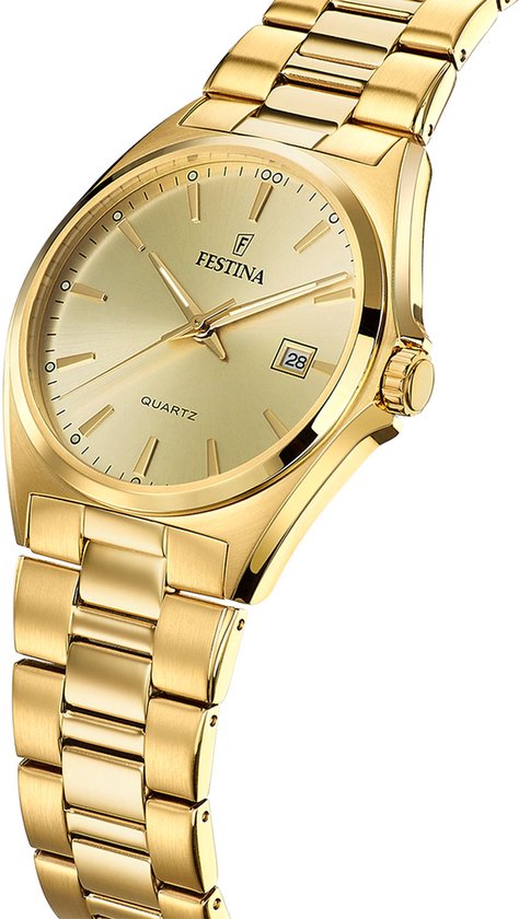 Festina Classic Horloge - Festina heren horloge - Goud - diameter 40 mm -  goud gecoat... | bol.com