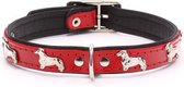 Dog's Companion Leather Dog Collar Teckel - 28-34 cm - Rouge