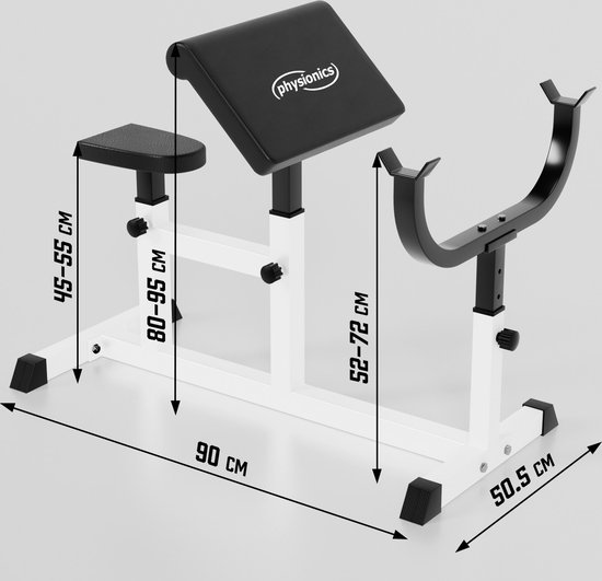 HOMCOM Opvouwbare halterbank, kantelbaar, verstelbare bankbank voor bankdrukken, biceps curl, rug- en buikspiertraining, met beenextender, staal, zwart/rood
