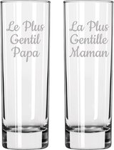Longdrinkglas gegraveerd - 22cl - Le Plus Gentil Papa & La Plus Gentille Maman