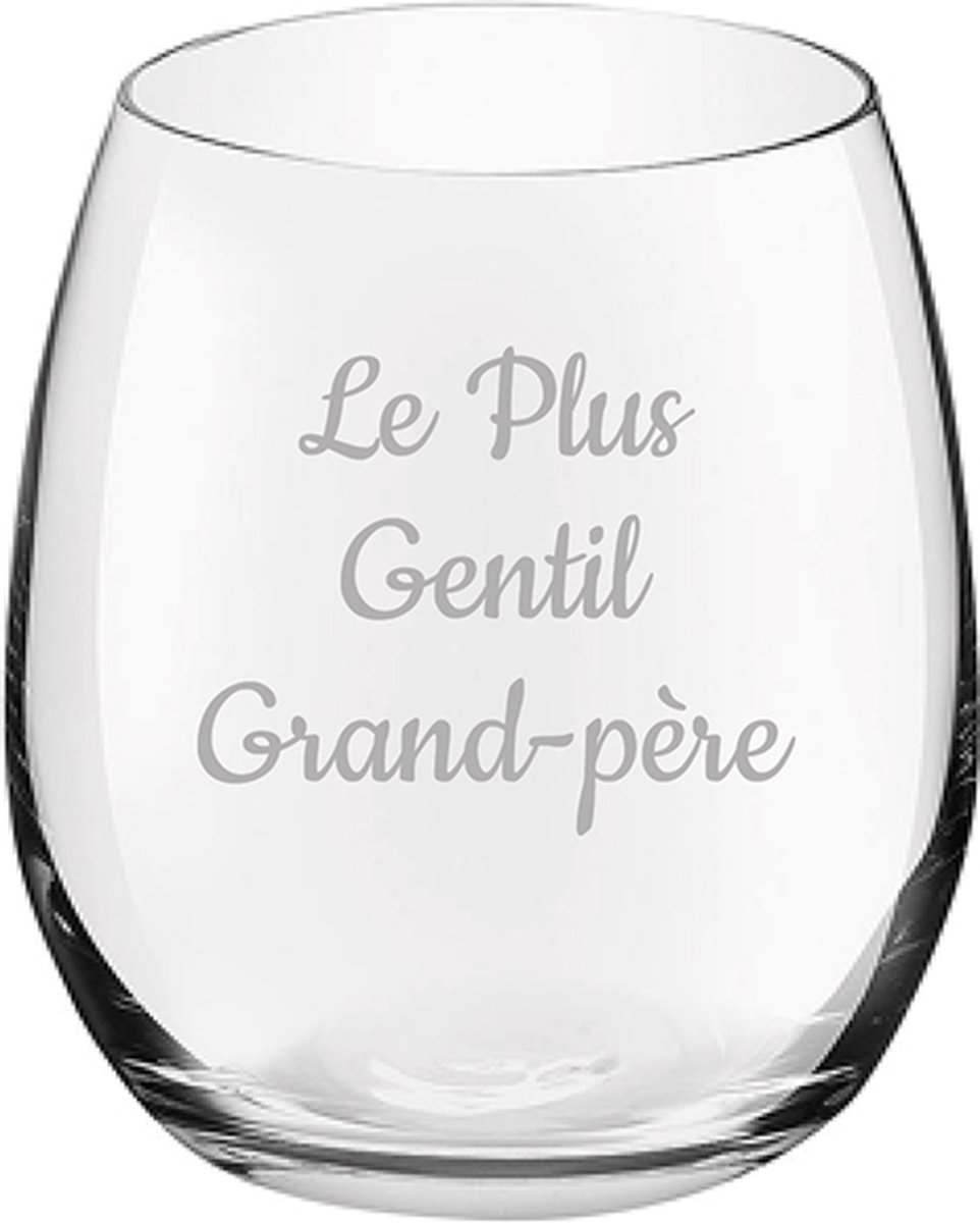 Drinkglas gegraveerd - 39cl - Le Plus Gentil Grand-père