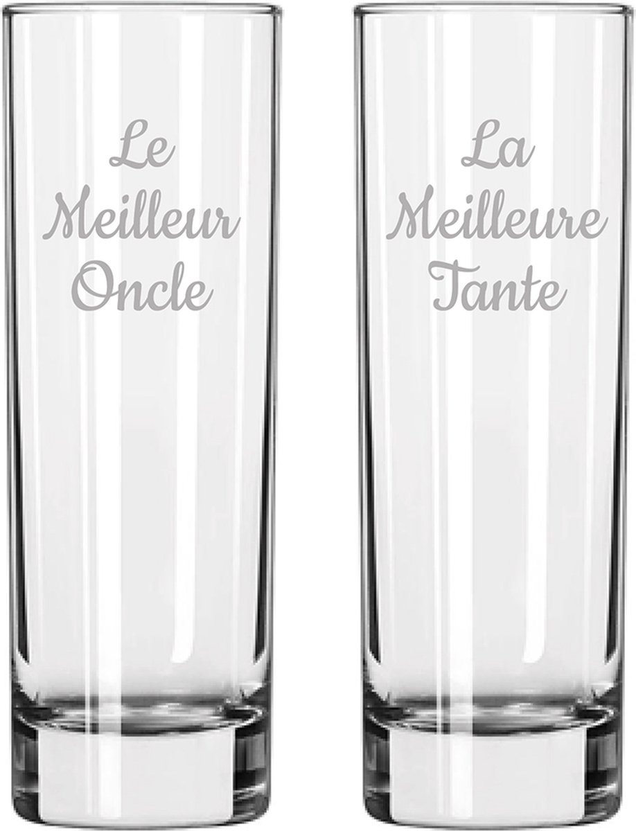 Longdrinkglas gegraveerd - 22cl - Le Meilleur Oncle & La Meilleure Tante