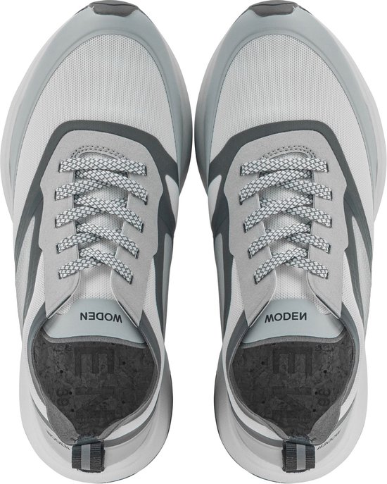 Woden Baskets pour femmes Femme - Baskets basses / Chaussures femme - Cuir - Stelle transparent - Combi Grijs - Taille 38
